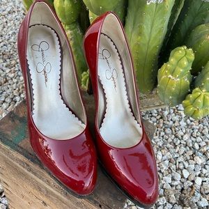 Jessica Simpson red patent heels